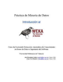 practica de mineria de datos introduccion a weka j hernandez c ferri 1ra edicion