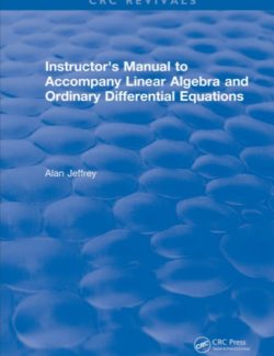 Linear Algebra and Ordinary Differential Equations – Alan Jeffrey – 1st Edition
